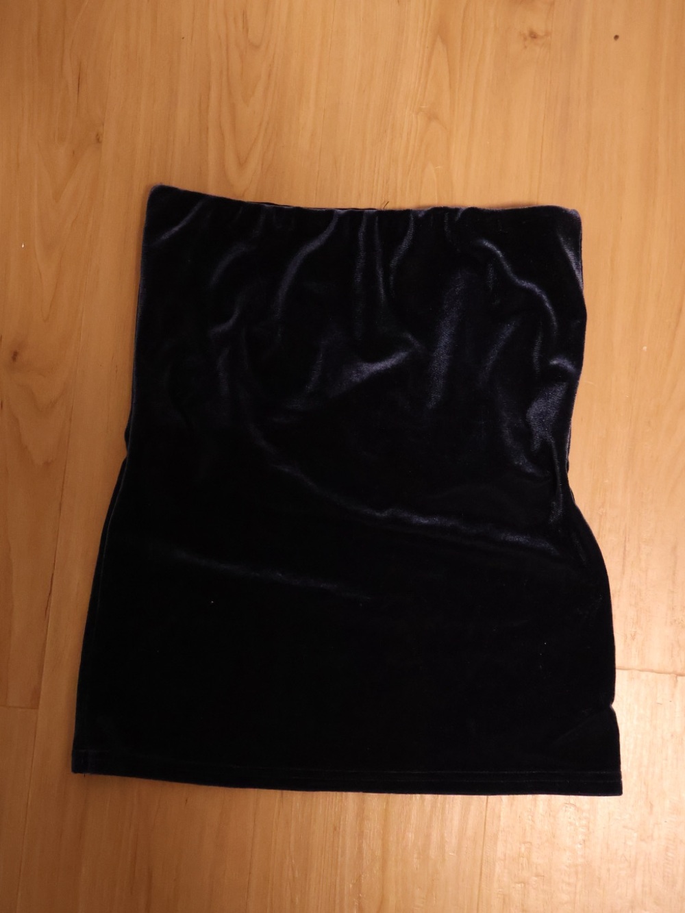 Velvet Strapless Top - Navy Blue